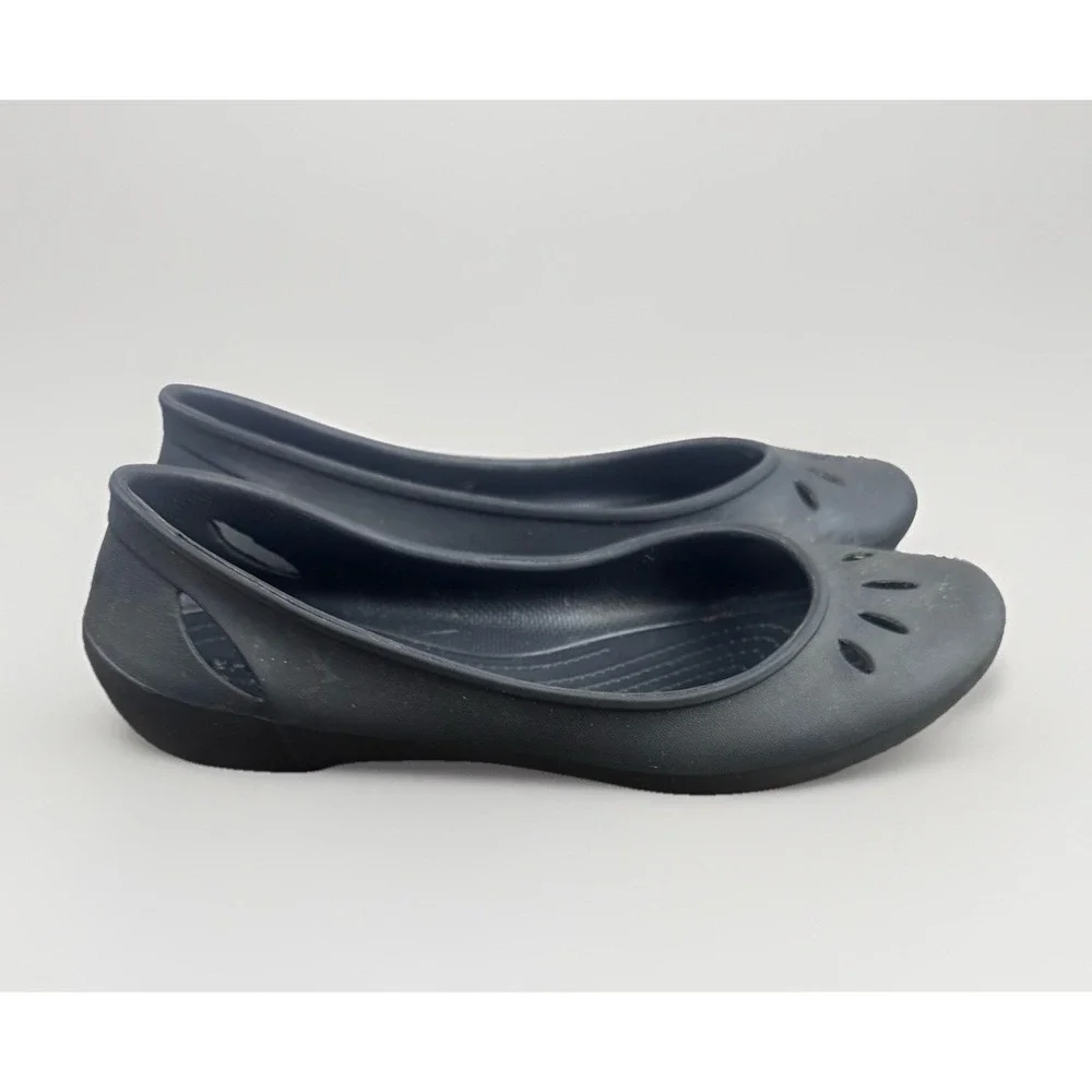 Crocs Kadee Ballet Flats Womens Size 9 W Solid Black Slip-On Comfort Water Shoes